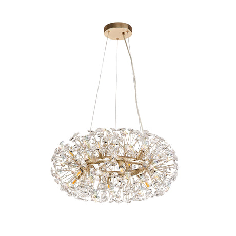 BOS7937 Bosona Pendant 12 Light in a French Gold Finish and Clear Crystal