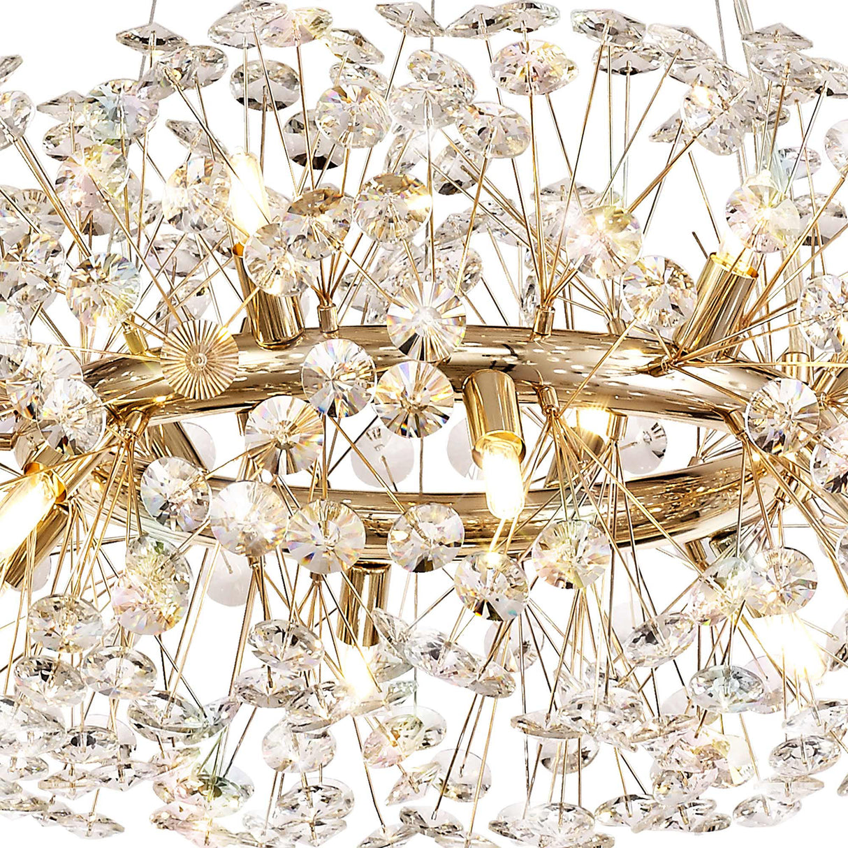 BOS7937 Bosona Pendant 12 Light in a French Gold Finish and Clear Crystal