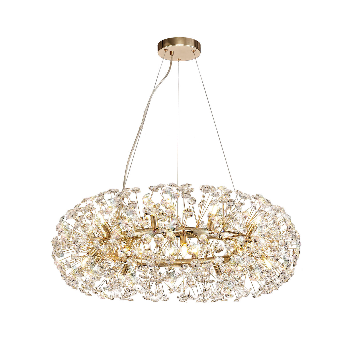 BOS8937 Bosona Pendant 20 Light in a French Gold Finish and Clear Crystal