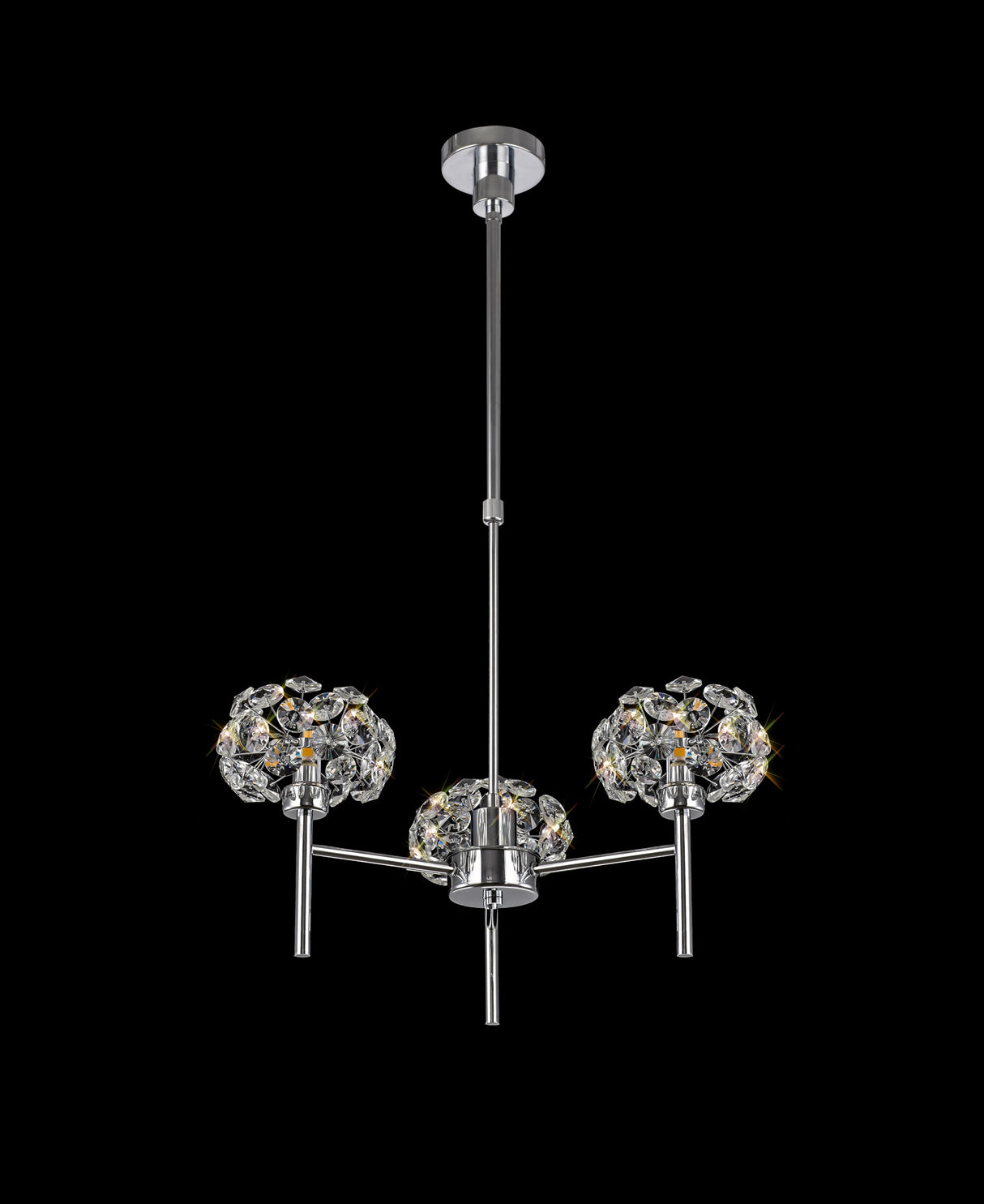 BOS8940 Bosona 3 Light Crystal Ceiling Light Polished Chrome