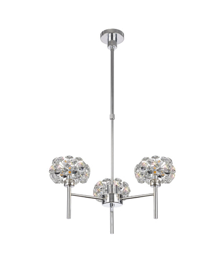 BOS8940 Bosona 3 Light Crystal Ceiling Light Polished Chrome