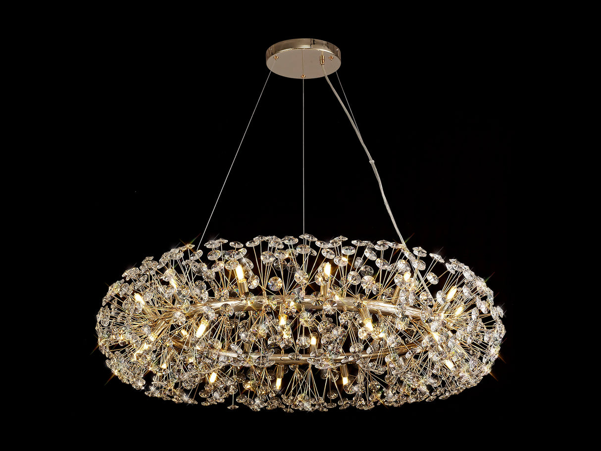 BOS9937 Bosona Pendant 26 Light in a French Gold Finish and Clear Crystal