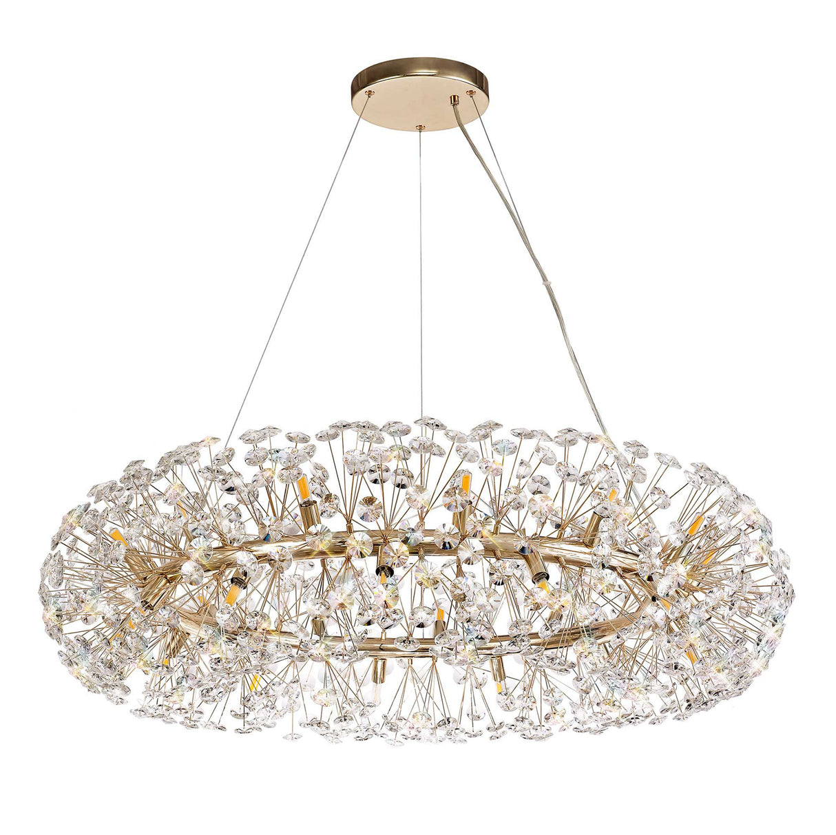 BOS9937 Bosona Pendant 26 Light in a French Gold Finish and Clear Crystal