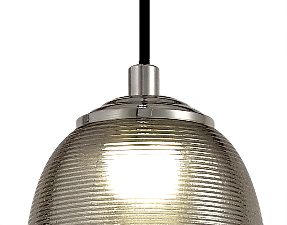 BOT4347 Botien Pendant 1 Light 8W LED in a Chrome/Black/Smoked Finish