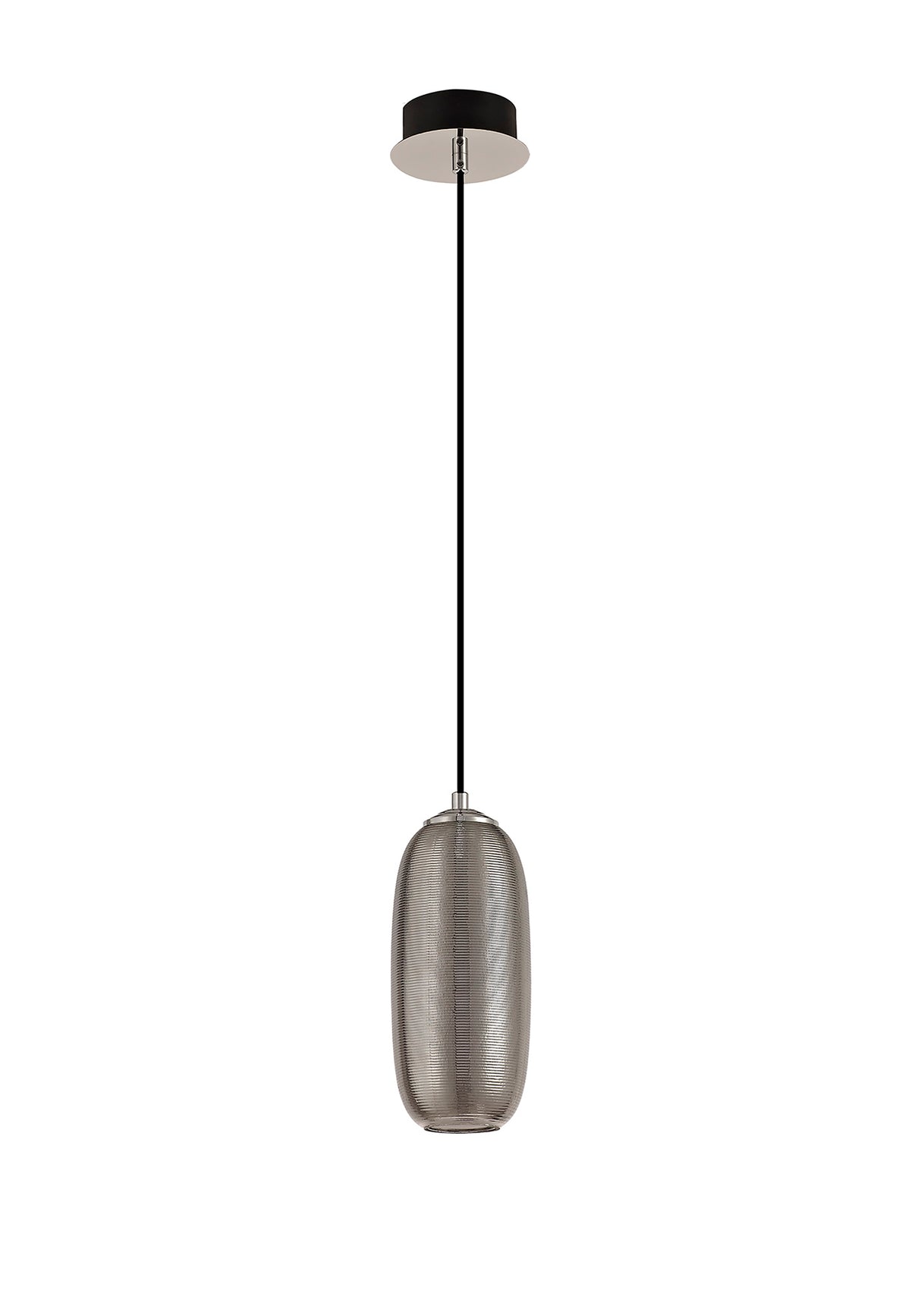 BOT4347 Botien Pendant 1 Light 8W LED in a Chrome/Black/Smoked Finish