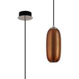 BOT5347 Botien Pendant 1 Light 8W LED in a Chrome/Black/Copper Finish