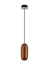 BOT5347 Botien Pendant 1 Light 8W LED in a Chrome/Black/Copper Finish