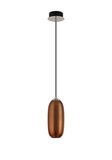 BOT5347 Botien Pendant 1 Light 8W LED in a Chrome/Black/Copper Finish