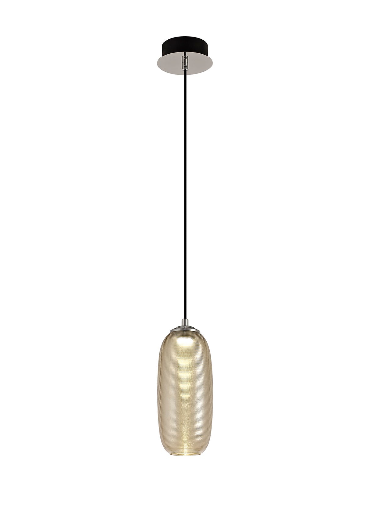 BOT6347 Botien Pendant 1 Light 8W LED in a Chrome/Black/Champagne Finish