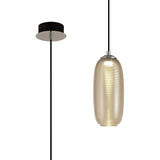 BOT6347 Botien Pendant 1 Light 8W LED in a Chrome/Black/Champagne Finish