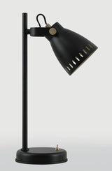 BRA3277 Brachi 44cm Adjustable Table Lamp 1 Light in a Matt Black/Antique Brass/Khaki Finish