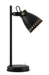 BRA3277 Brachi 44cm Adjustable Table Lamp 1 Light in a Matt Black/Antique Brass/Khaki Finish