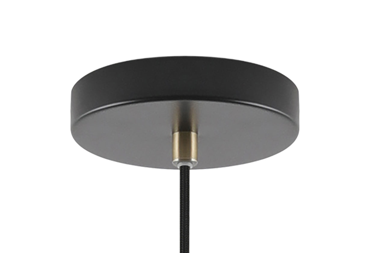 BRA6277 Brachi Small Pendant 1 Light in a Matt Black/Antique Brass/Khaki Finish