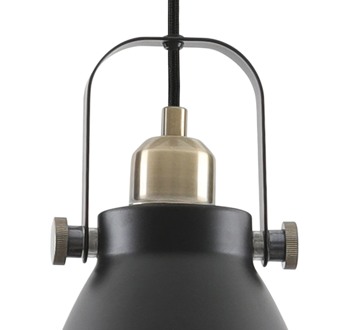 BRA6277 Brachi Small Pendant 1 Light in a Matt Black/Antique Brass/Khaki Finish