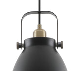 BRA7277 Brachi Medium Pendant 1 Light in a Matt Black/Antique Brass/Khaki Finish