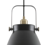 BRA8277 Brachi Large Pendant 1 Light in a Matt Black/Antique Brass/Khaki Finish