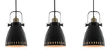 BRA9277 Brachi Linear Pendant 3 Light in a Matt Black/Antique Brass/Khaki Finish