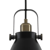 BRA9277 Brachi Linear Pendant 3 Light in a Matt Black/Antique Brass/Khaki Finish