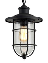 BRO4137 Bronxei Pendant 1 Light IP54 Indoor/Outdoor Use in a Black/Gold/Clear Finish