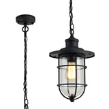 BRO4137 Bronxei Pendant 1 Light IP54 Indoor/Outdoor Use in a Black/Gold/Clear Finish