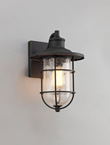 BRO5917 Bronxei Wall Lamp 1 Light IP54 Indoor/Outdoor Use in a Black/Gold/Clear Finish