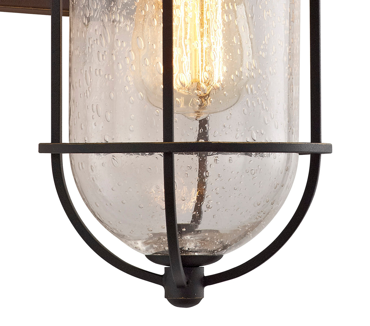 BRO5917 Bronxei Wall Lamp 1 Light IP54 Indoor/Outdoor Use in a Black/Gold/Clear Finish