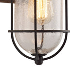 BRO5917 Bronxei Wall Lamp 1 Light IP54 Indoor/Outdoor Use in a Black/Gold/Clear Finish