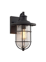 BRO5917 Bronxei Wall Lamp 1 Light IP54 Indoor/Outdoor Use in a Black/Gold/Clear Finish