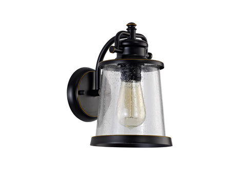 BUB6917 Bubip Wall Lamp 1 Light IP54 Indoor/Outdoor Use in a Black/Gold/Clear Finish