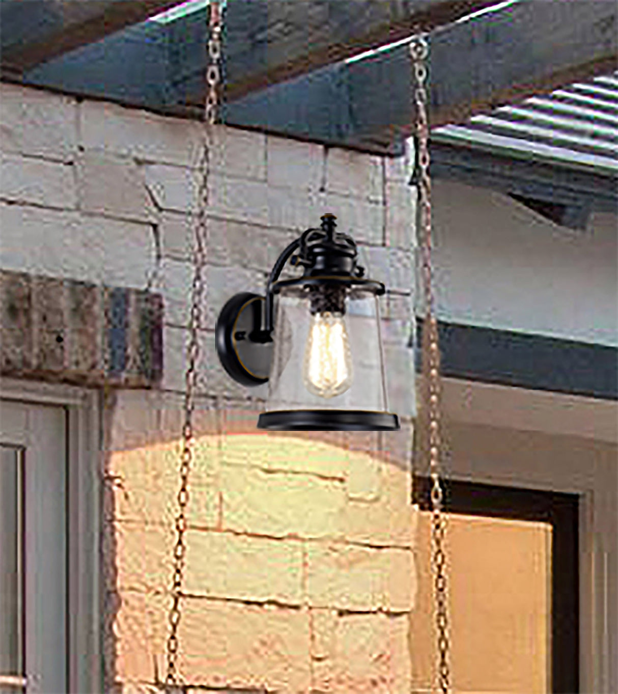 BUB6917 Bubip Wall Lamp 1 Light IP54 Indoor/Outdoor Use in a Black/Gold/Clear Finish