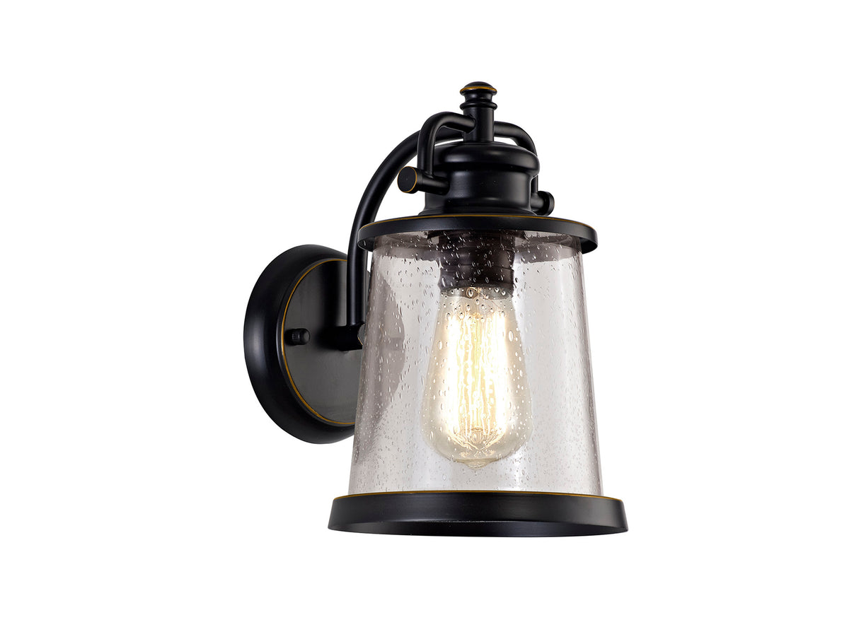 BUB6917 Bubip Wall Lamp 1 Light IP54 Indoor/Outdoor Use in a Black/Gold/Clear Finish