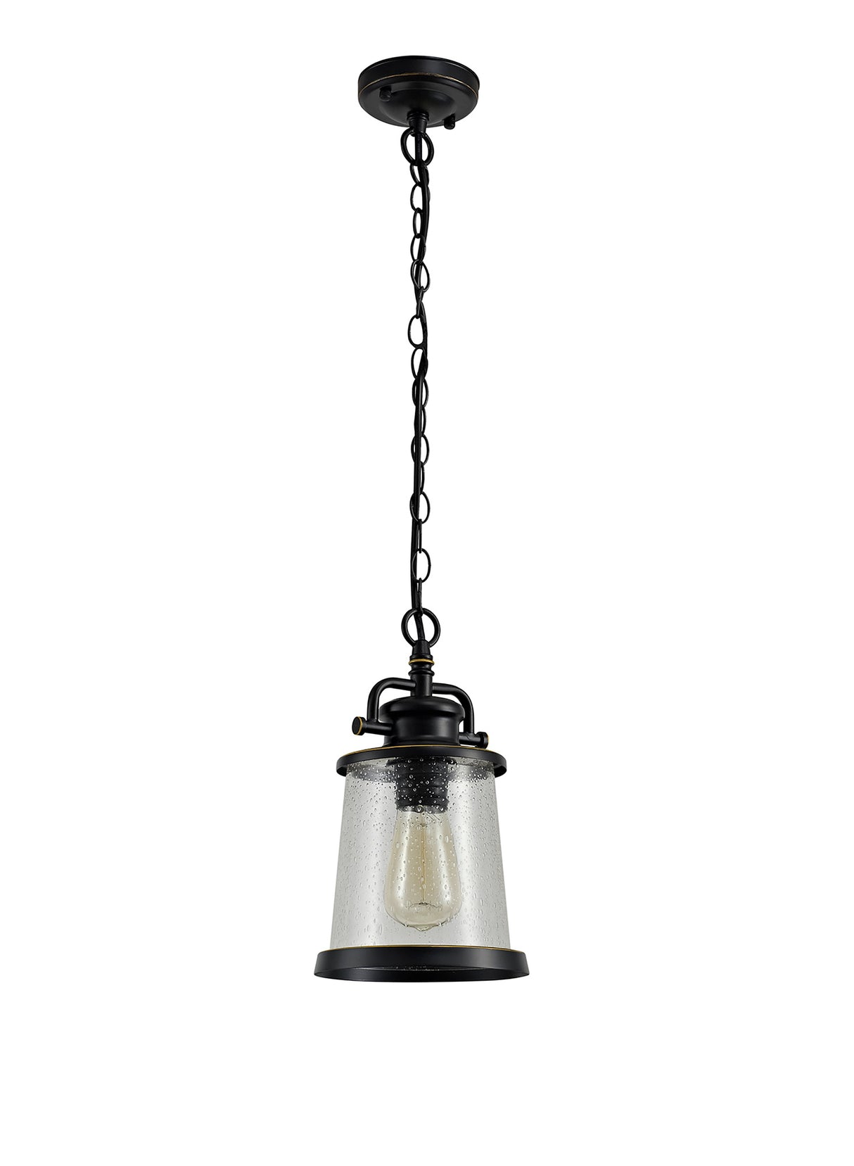 BUB7917 Bubip Pendant 1 Light IP54 Indoor/Outdoor Use in a Black/Gold/Clear Finish