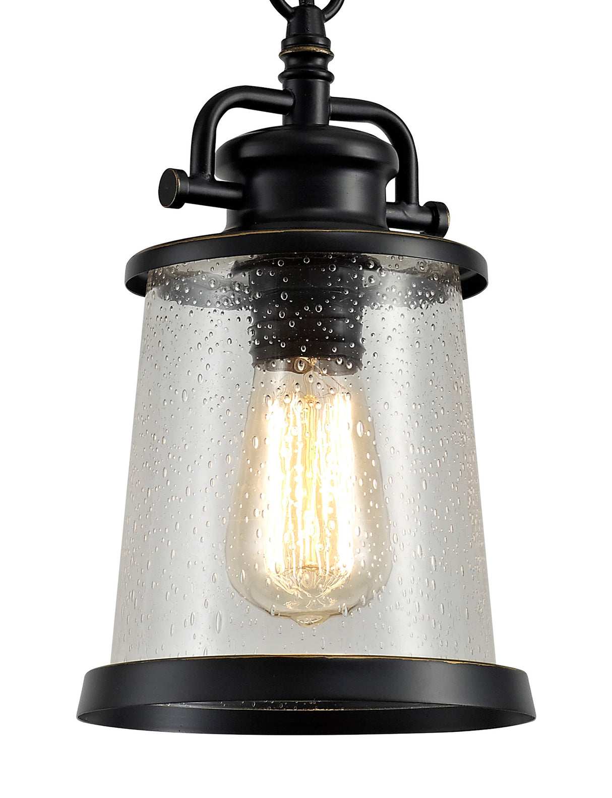 BUB7917 Bubip Pendant 1 Light IP54 Indoor/Outdoor Use in a Black/Gold/Clear Finish