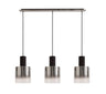 BUN0957 Bunda Linear Pendant 3 Light in a Black/Chrome/Smoke Fade Finish