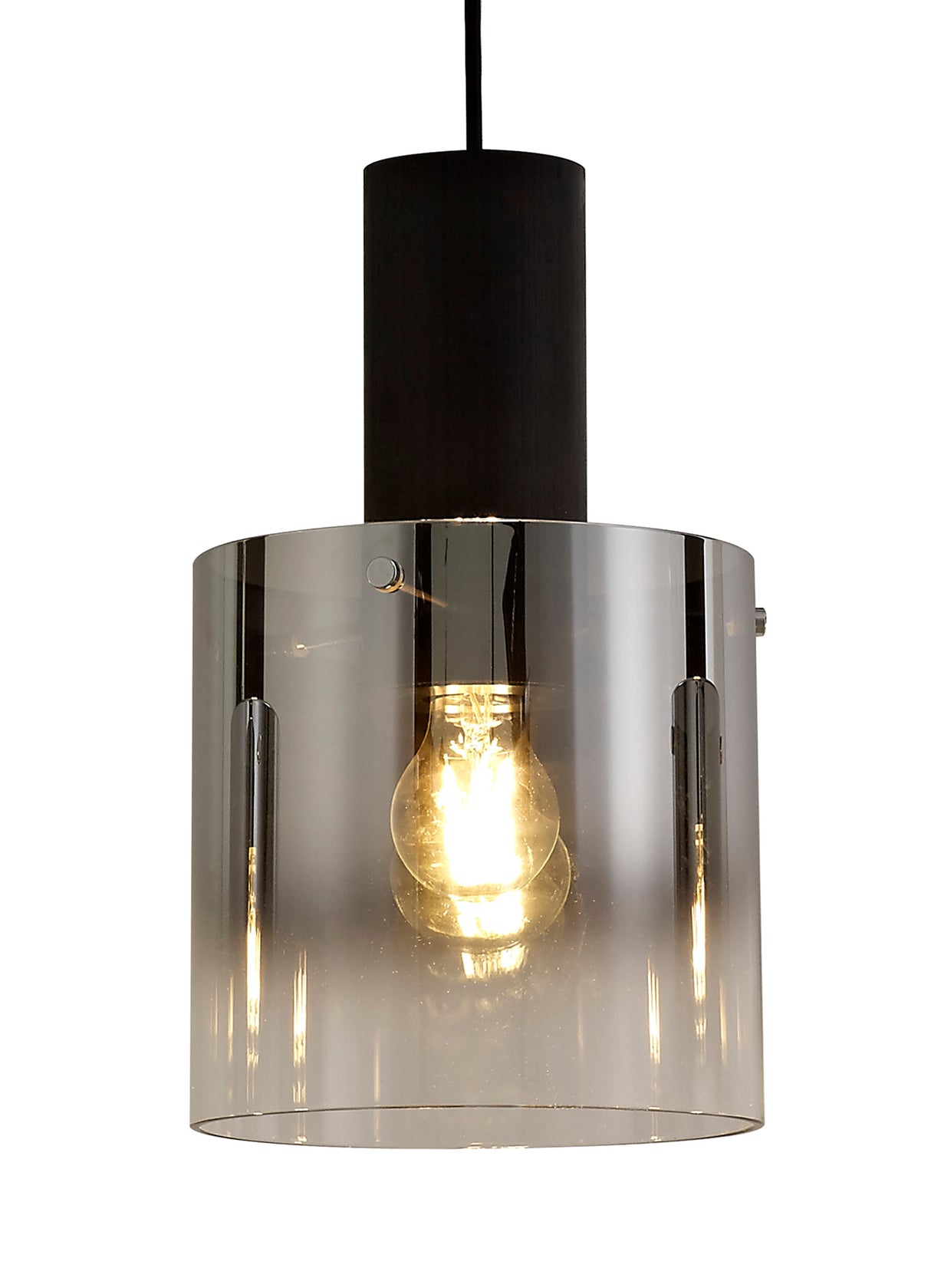 BUN0957 Bunda Linear Pendant 3 Light in a Black/Chrome/Smoke Fade Finish