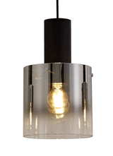 BUN0957 Bunda Linear Pendant 3 Light in a Black/Chrome/Smoke Fade Finish