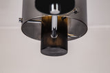 BUN1048 Bunda Semi Flush 3 Light Ceiling Light in a Black/Chrome/Smoke Fade Finish