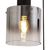 BUN1957 Bunda Round Pendant 3 Light in a Black/Chrome/Smoke Fade Finish