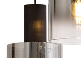 BUN1957 Bunda Round Pendant 3 Light in a Black/Chrome/Smoke Fade Finish