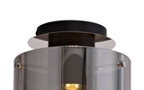 BUN2957 Bunda Round Ceiling 1 Light in a Black/Chrome/Smoke Fade Finish