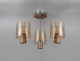 BUN3048 Bunda Semi Flush 3 Light Ceiling Light Mocha/Chrome/Amber