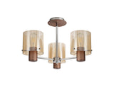 BUN3048 Bunda Semi Flush 3 Light Ceiling Light Mocha/Chrome/Amber