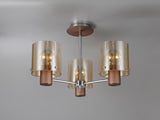 BUN3048 Bunda Semi Flush 3 Light Ceiling Light Mocha/Chrome/Amber