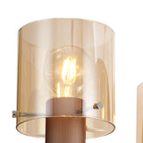 BUN3048 Bunda Semi Flush 3 Light Ceiling Light Mocha/Chrome/Amber