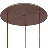 BUN3628 Bunda 3 Light Ceiling Pendant Mocha/Chrome/Amber