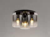 BUN3957 Bunda Round Ceiling 3 Light in a Black/Chrome/Smoke Fade Finish