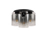 BUN3957 Bunda Round Ceiling 3 Light in a Black/Chrome/Smoke Fade Finish