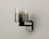 BUN9767 Bunda 1 Light Wall Light in a Black/Chrome/Smoke Fade Finish