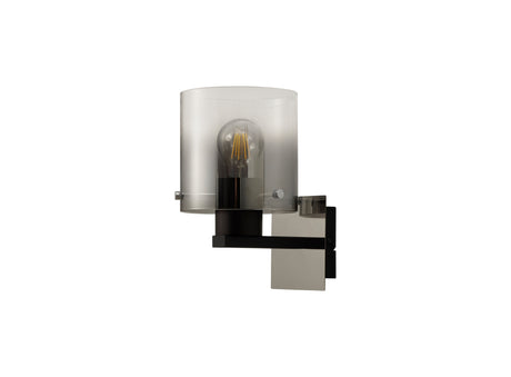 BUN9767 Bunda 1 Light Wall Light in a Black/Chrome/Smoke Fade Finish