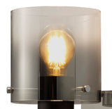 BUN9767 Bunda 1 Light Wall Light in a Black/Chrome/Smoke Fade Finish